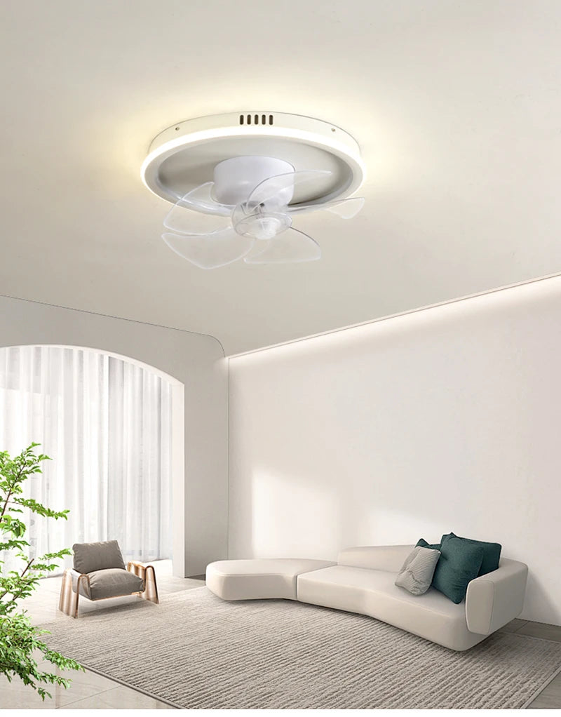 LED Ceiling Fan Lamp RGB Stepless Dimming Remote Interior Lighting Fixture Bedroom Living Home Decor Ceiling Fan With Light