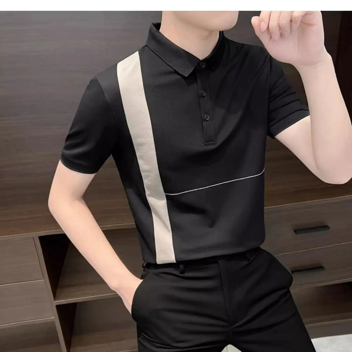 Summer Men's Clothing 2025 New Summer Top Cool and Stylish Ice Silk Trendy Brand Polo Shirt