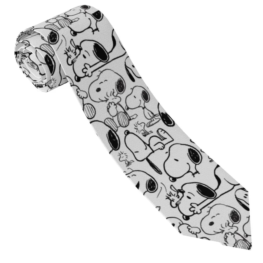 Snoopys & Woodstock Smile Giggle Laugh Neckties Silk 8 cm Neck Tie for Mens Shirt Accessories Cravat Wedding Accessories Office