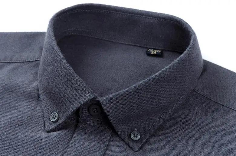 New Men Pure Cotton Flannel Soft Regular-fit Long Sleeve Brushed Shirt Single Pocket Comfortable Casual Solid Color Shirts S-5XL