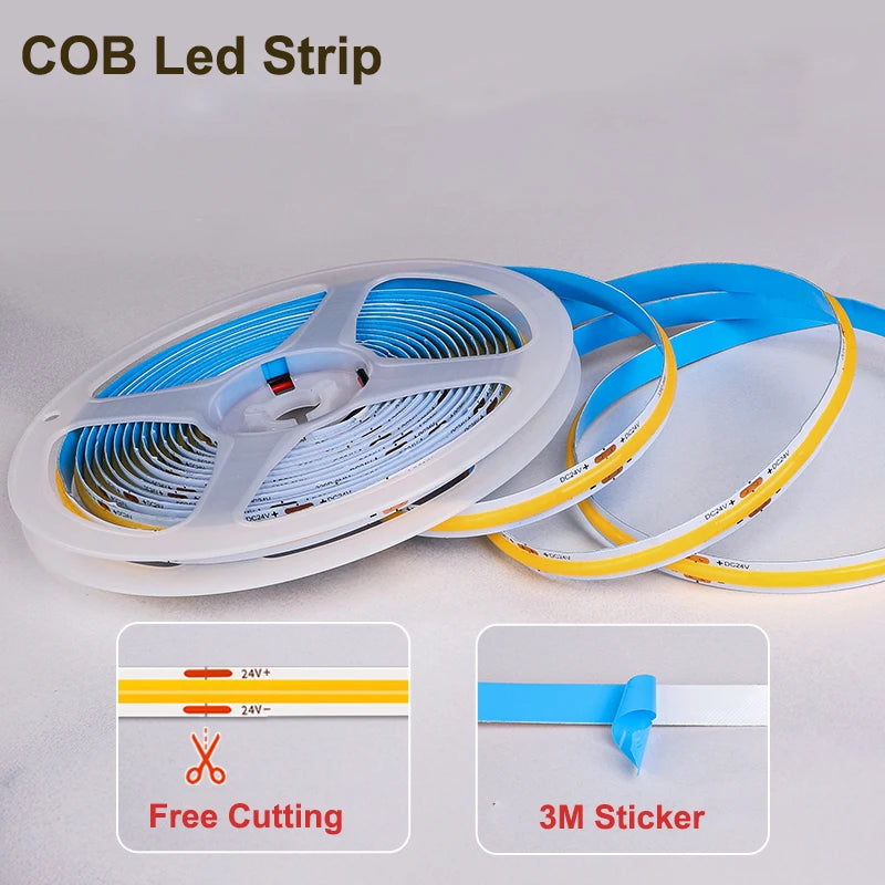 Under Cabinet LED Strip Lights Kitchen Shelf Pantry Showcase Bedroom Wardrobe Closet Backlight Lamp Hand Sweep 3M Sticker