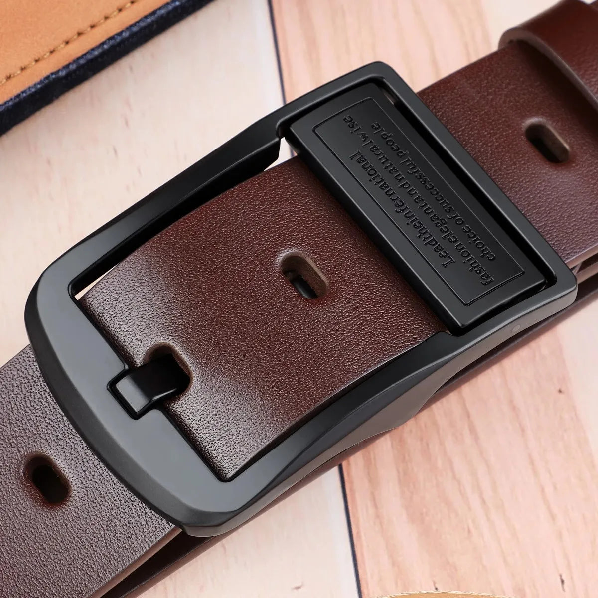 Men's genuine leather business belt - high quality genuine leather suitable for work gatherings formal occasions jeans belt