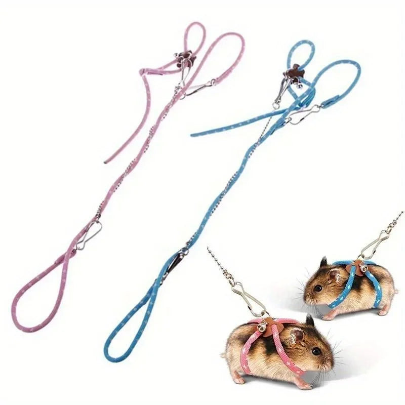New Small Pet Adjustable Soft Strap Leash Bird Parrot Mouse Hamster Ferret Rat Pet Pig  Hamster  To Prevent