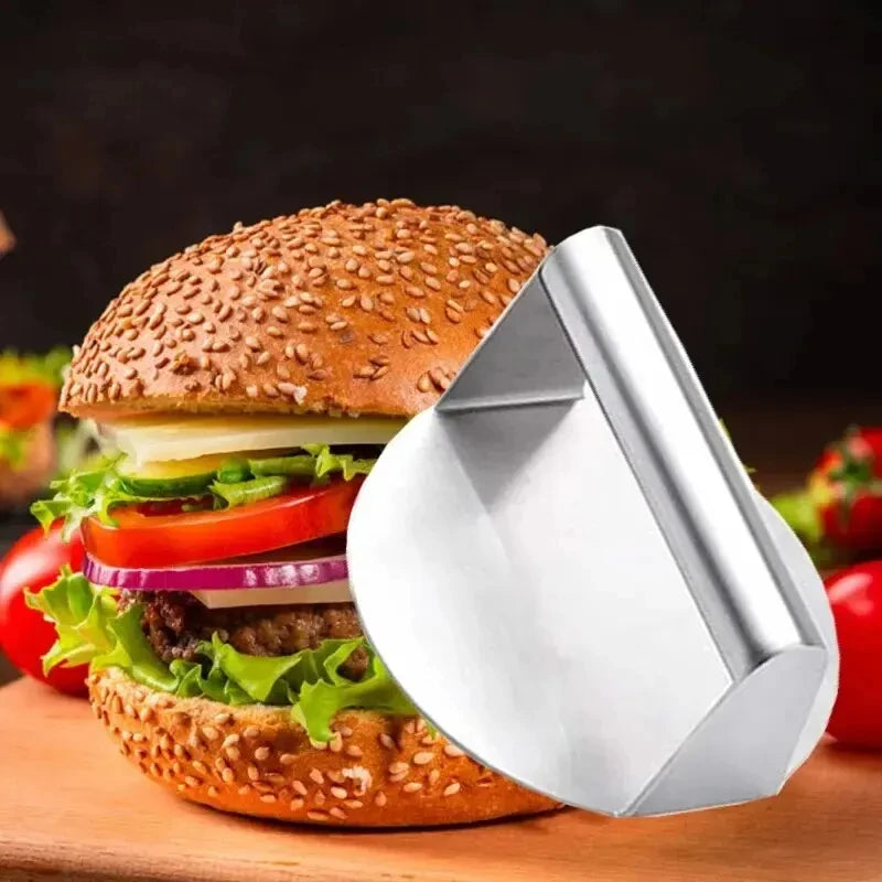 1pc Stainless Steel Hamburger Press - Meat Press for Hamburg/Meat Pie Making, Kitchen Gadgets & Cooking Accessories