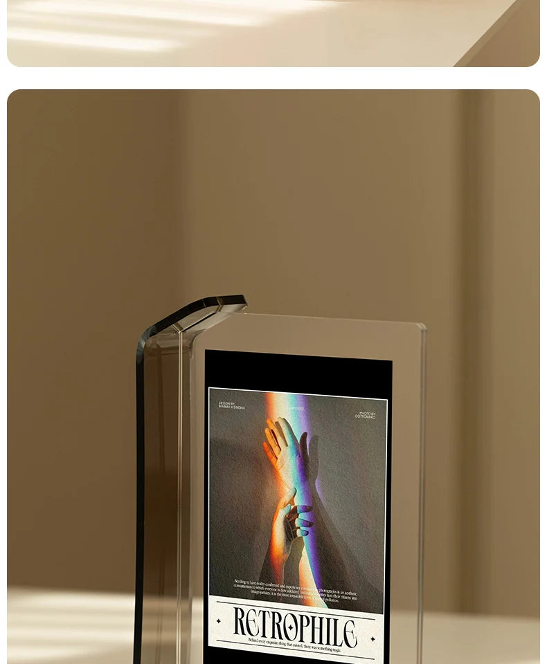 Acrylic Picture Frames Clear Picture Frames Acrylic  Frameless Transparent Cubes Floating Gift for Home Office Desktop Display