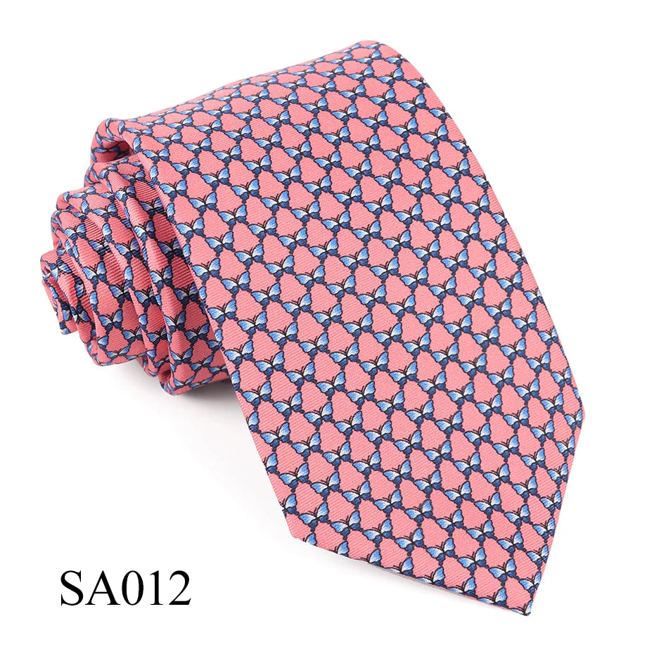 Tailor Smith 100% Silk Ties For Men Fashion Necktie With Bee butterfly sailboat  Animal Pattern Tie Father's Day Birthday Holida
