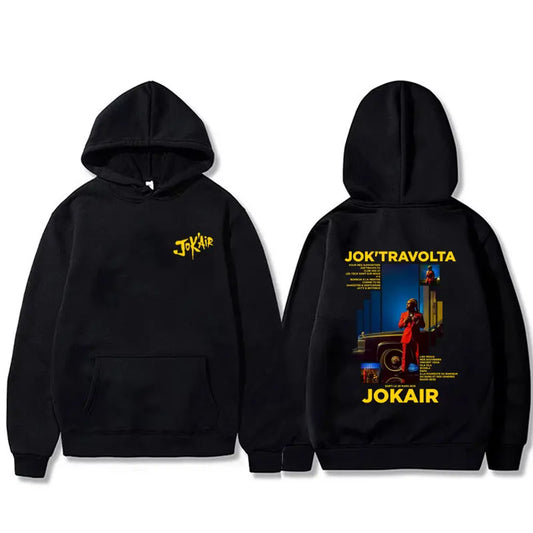 Rapper Jok'air Jok'travolta Graphic Hoodie Men Women Hip Hop Pop Music Pullover Hoodies Male Casual Cotton Vintage Sweatshirt