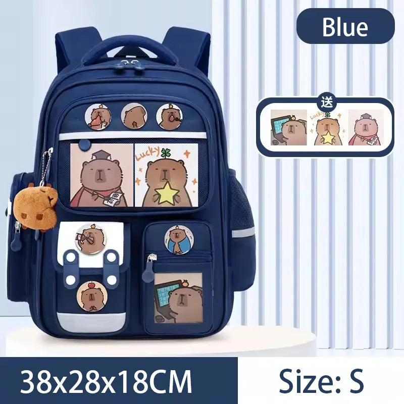 Capibara Student Schoolbag, Large-capacity Children Backpack.Girl Boy Kids Back To School Book Bags