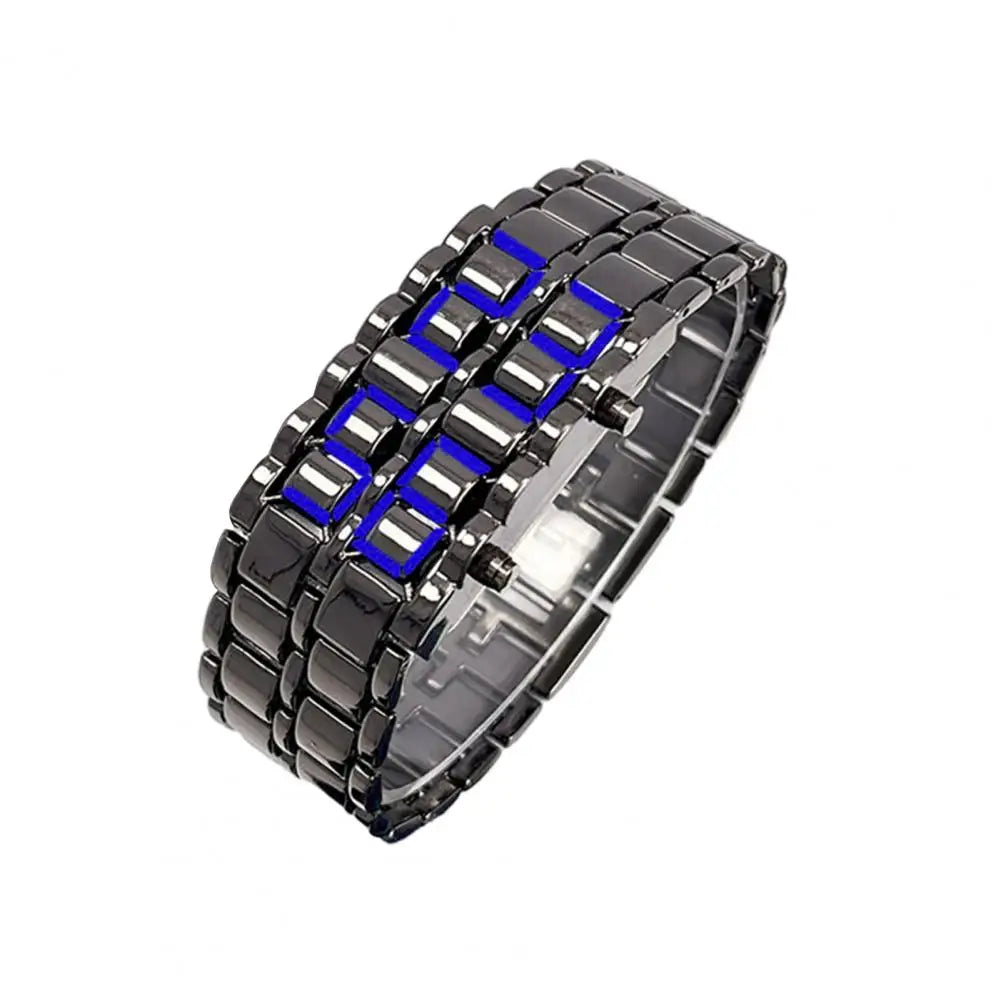 Men Digital Watch Large Screen Electroplated Men Watch Male Binary Steel Band Electronic Sport Watch Relogios Masculino