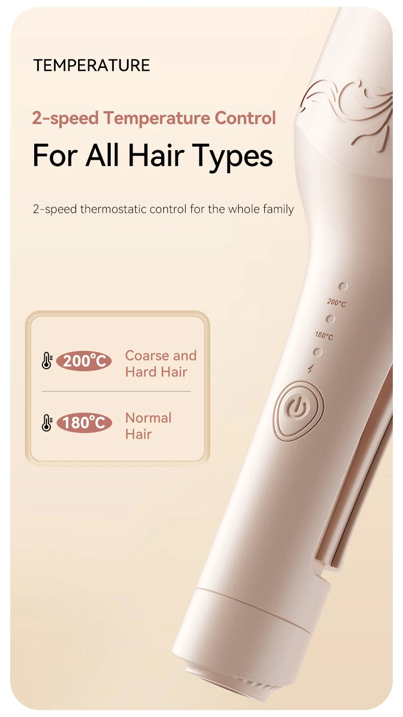 Curling Iron Temperature Adjustable Beach Waves Curling-Wand Hair Crimper Waver, Ionic Deep Waver Hair Curler Tool with Ceramic