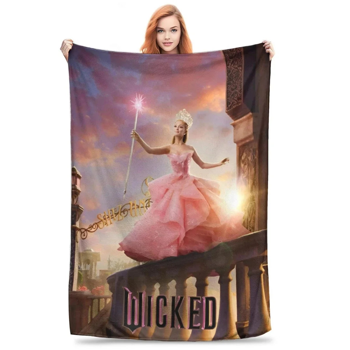 Wicked Musical Movie 2024 Blanket Soft Throw Blanket for Home Bedroom Bed Sofa Travel Office Solid Cover Blanket Kids 3D Quilt
