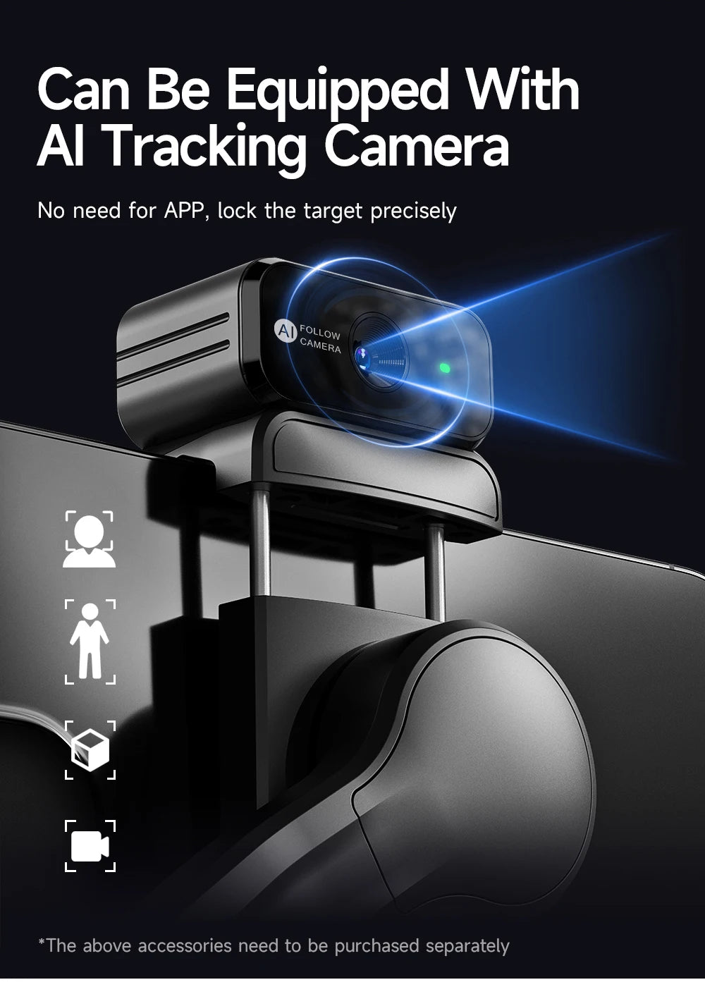 BAFANG New Product M02 Intelligent 3-Axis Stabiliser AI Auto Tracking Gimbal with Magnetic Remote Control Multi-Mode Shooting