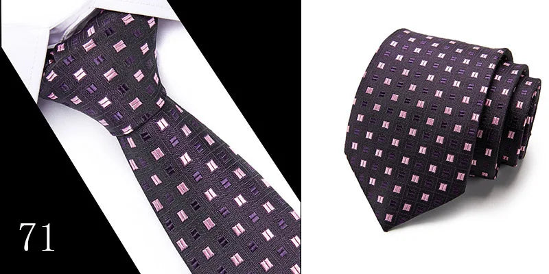 Hot Sale Necktie Man 7.5 cm Silk Tie Solid Color Gravatas Suit Accessories Fit Wedding Holiday Party