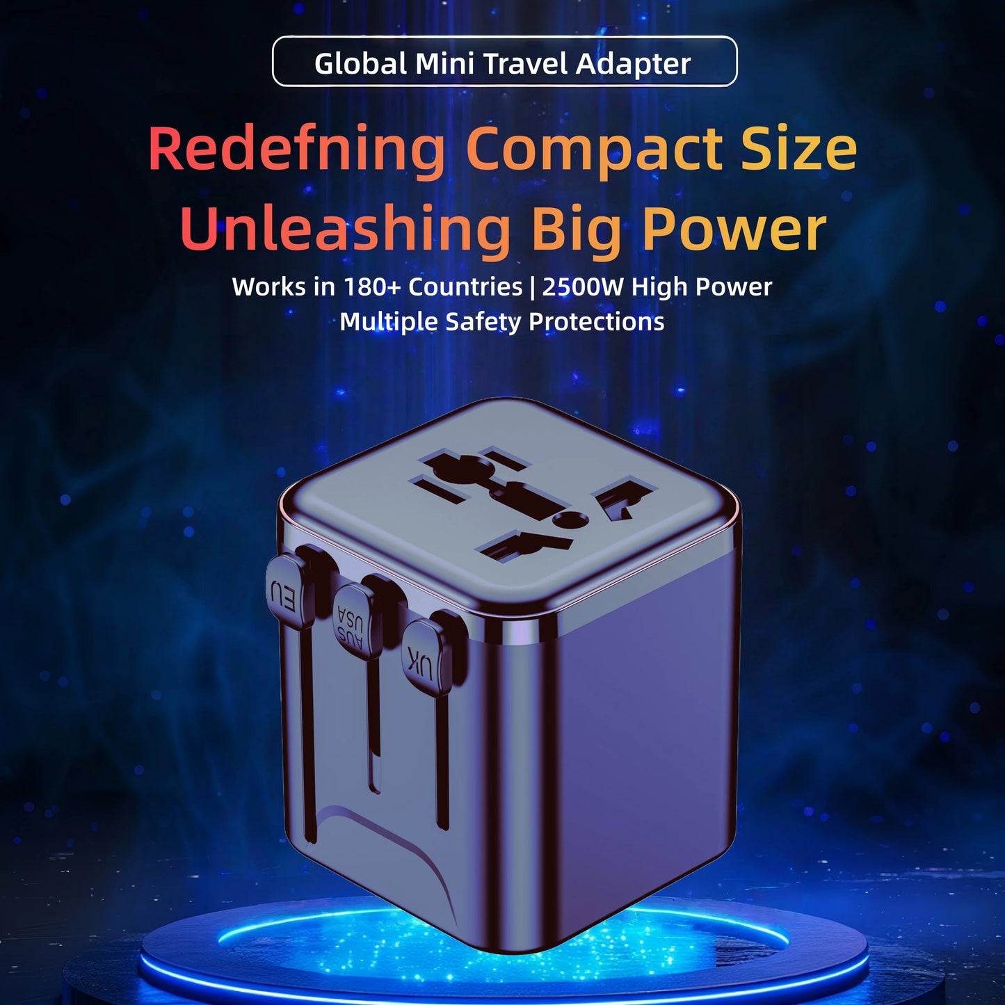 European Travel Plug Adapter - International Power Adapter Worldwide Charger Without USB, Travel Essentials for US,AUS,EU,UK