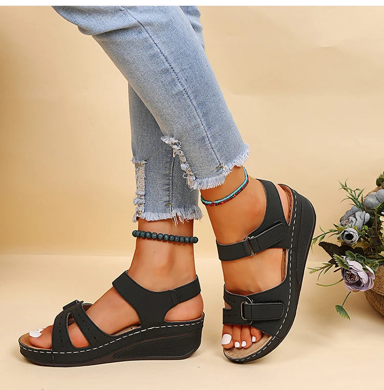 Fashion Women's Summer Shoes Wedge Walking Shoes Beach Women's Sandals Comfortable Elegant Female Footwear Zapatos De Mujer