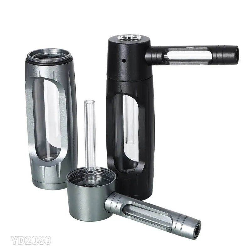 NEW Evil 155mm Dry Burning Grass Smoking Pipe Portable Aluminum Alloy&Glass Tobacco Pipes Hookah Shisha Pipa Smoking Accessories