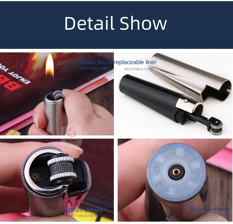 Metal Clipper Lighter Detachable Metal Lighter Environmentally Friendly Inflatable Lighter Grinding Wheel Ignition Tool Men Gift