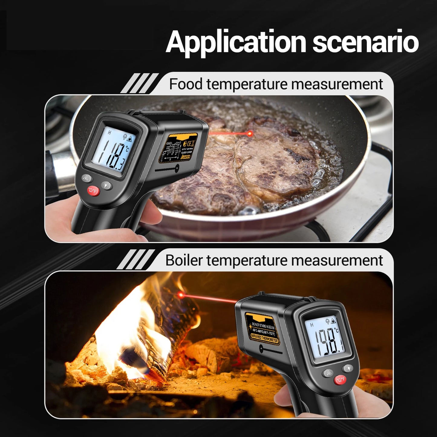ANENG TH201 Digital Infrared Thermometer Gun Non-Contact Laser Thermometer High Accuracy Industrial Infrared Thermometer