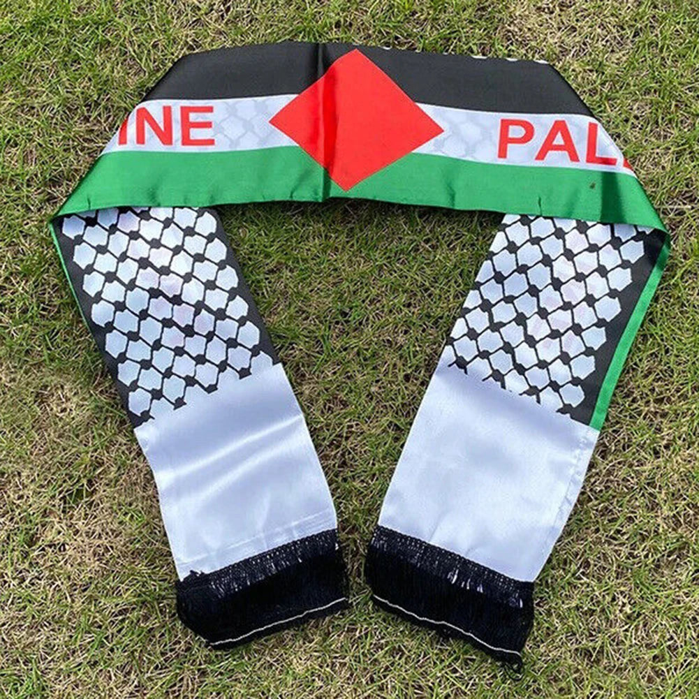 30-1PC Palestine Shawl Flag Scarf Palestine Scarf Printing Satin Palestinian Flag Scarf Palestinian National Day Scarves