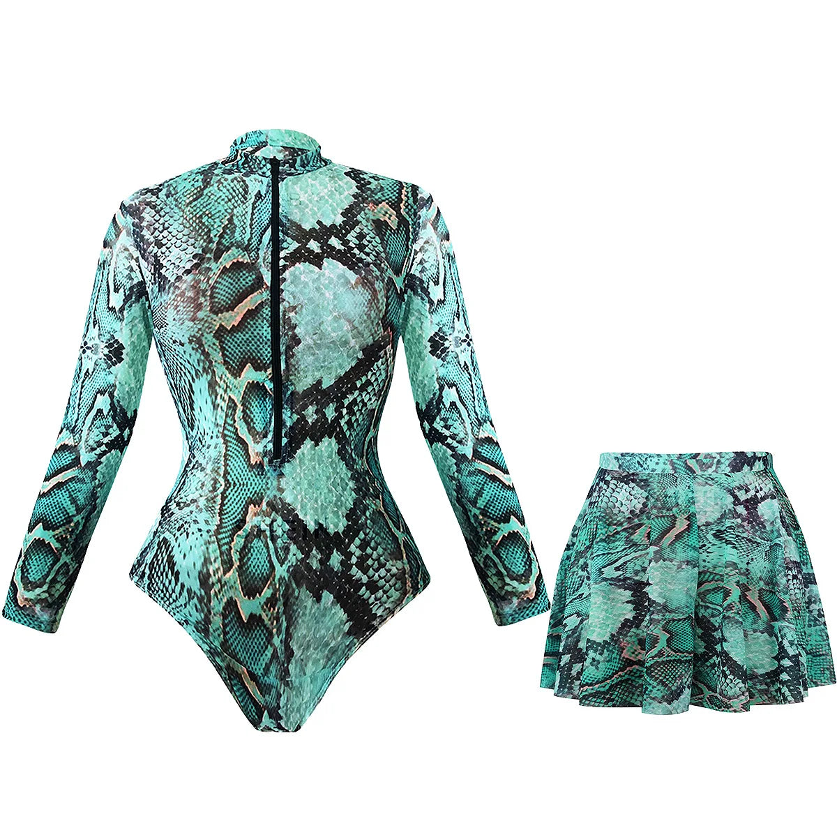 2 Piece Sets Swimsuit And Shorts Women Summer Long Sleeve Bathing Suit Bikini Set Beach Cover Up Swimming Suit Купальни