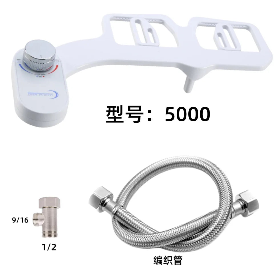 Non-Electric Bidet - Self Cleaning Dual Nozzle Frontal and Rear Wash Fresh Water Bidet Toilet Seat Attachment Easy Installation