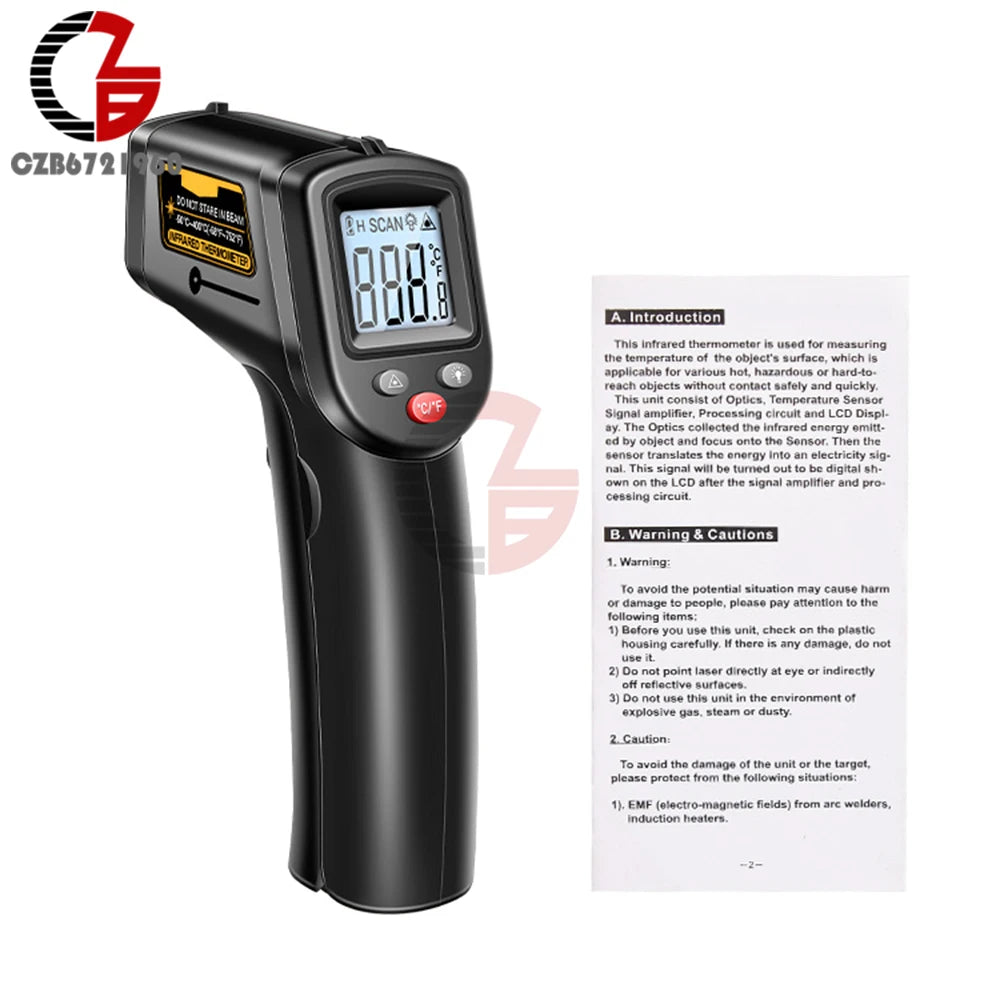 Digital Infrared Thermometer Non-contact Thermometer Industrial Precision Laser Temperature Meter Pyrometer Instrument Tool