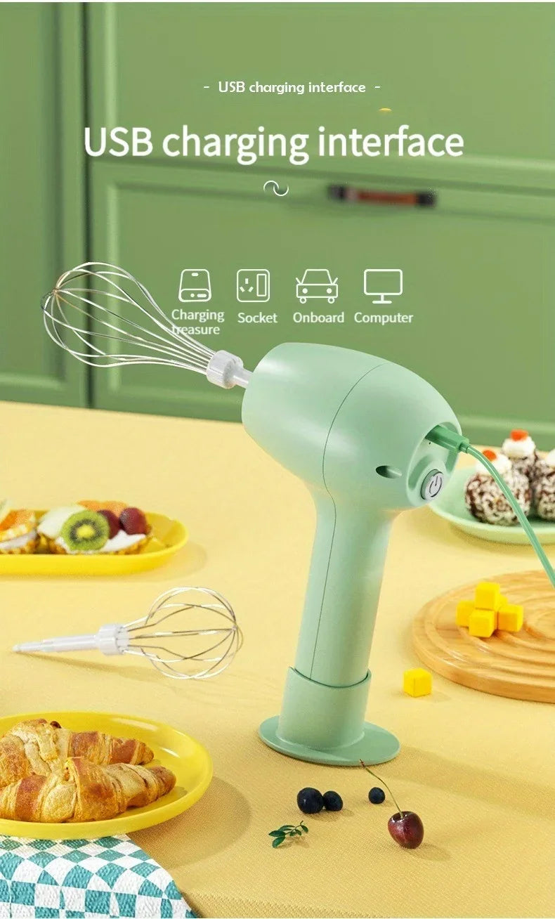Wireless Portable Electric Food Mixer Automatic Whisk Egg Beater Butter Cream Vertical Whipper Kitchen Cordless Hand Blender