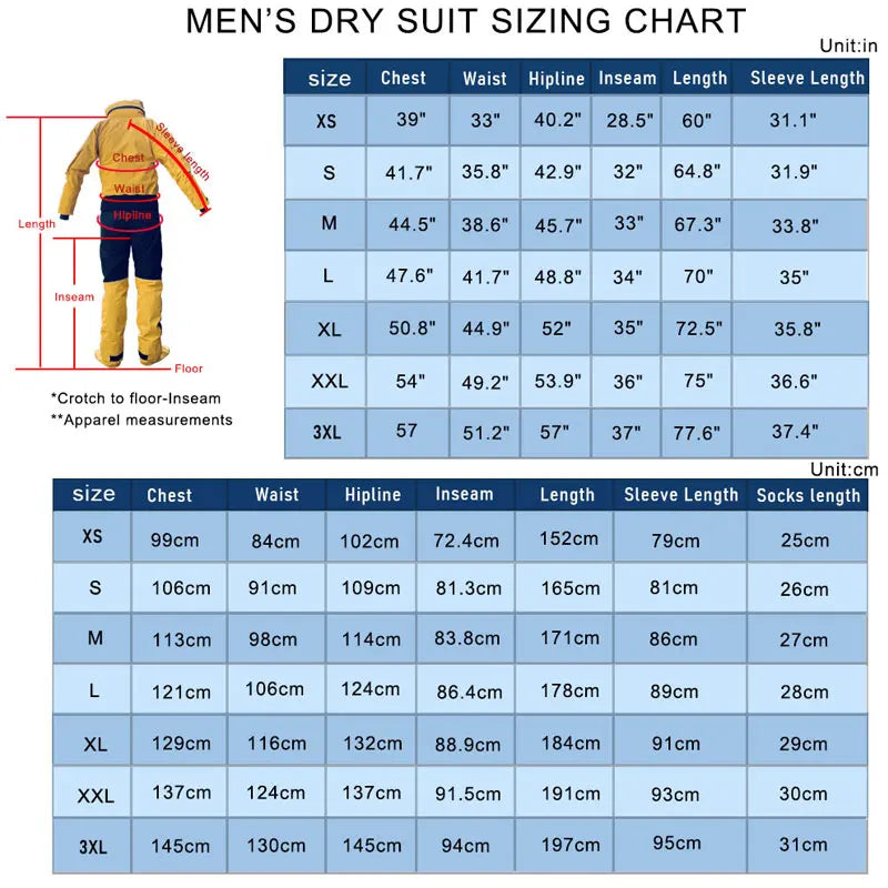 Front Entry Waterproof Full Drysuit Detachable Hooded Dry Suit Clothing for Kayaking Paddling Rafting Canoeing Sailling Kitesurf