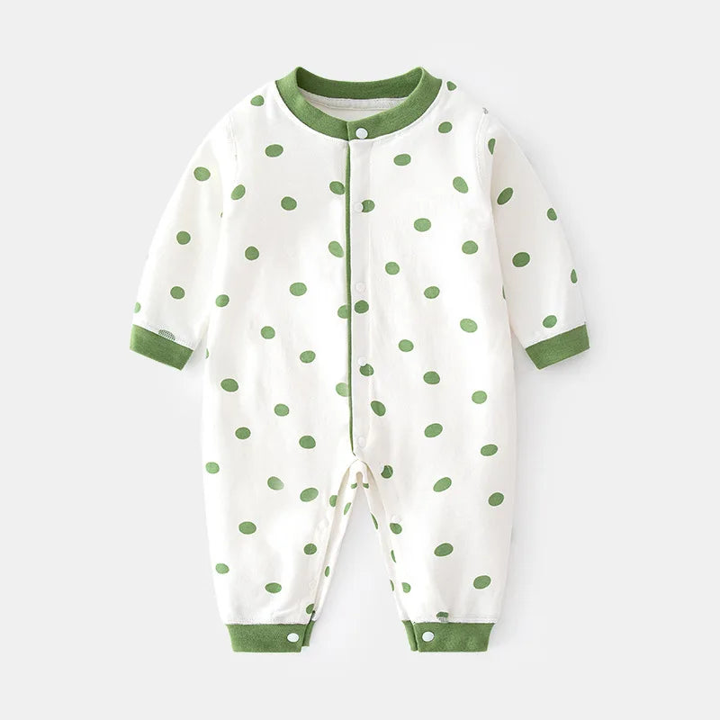 Baby One-piece Clothes Long-sleeved Cotton Newborn Pajamas Rompers Baby Air-conditioned Clothes Spring and Autumn