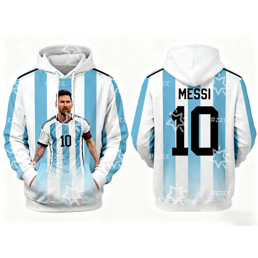 2025 Messi's No. 10 football jersey Argentine sweatshirt Autumn Fashion Y2K Children's Hoodies Men's And Women's Sweatshirts