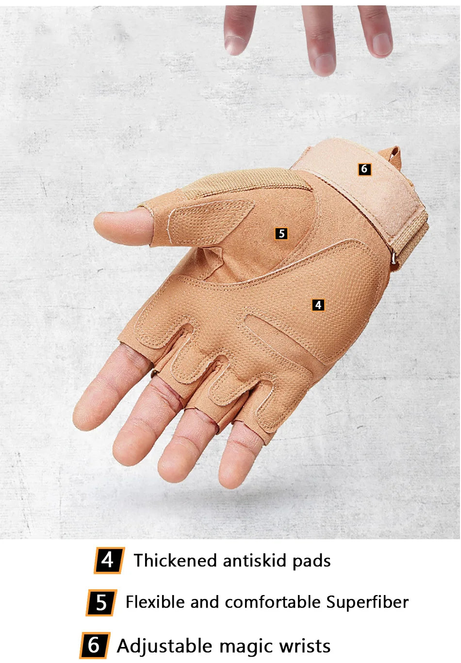 Outdoor Tactical Gloves Sport Gloves Half Finger Type Men Combat Gloves Shooting Hunting Gloves