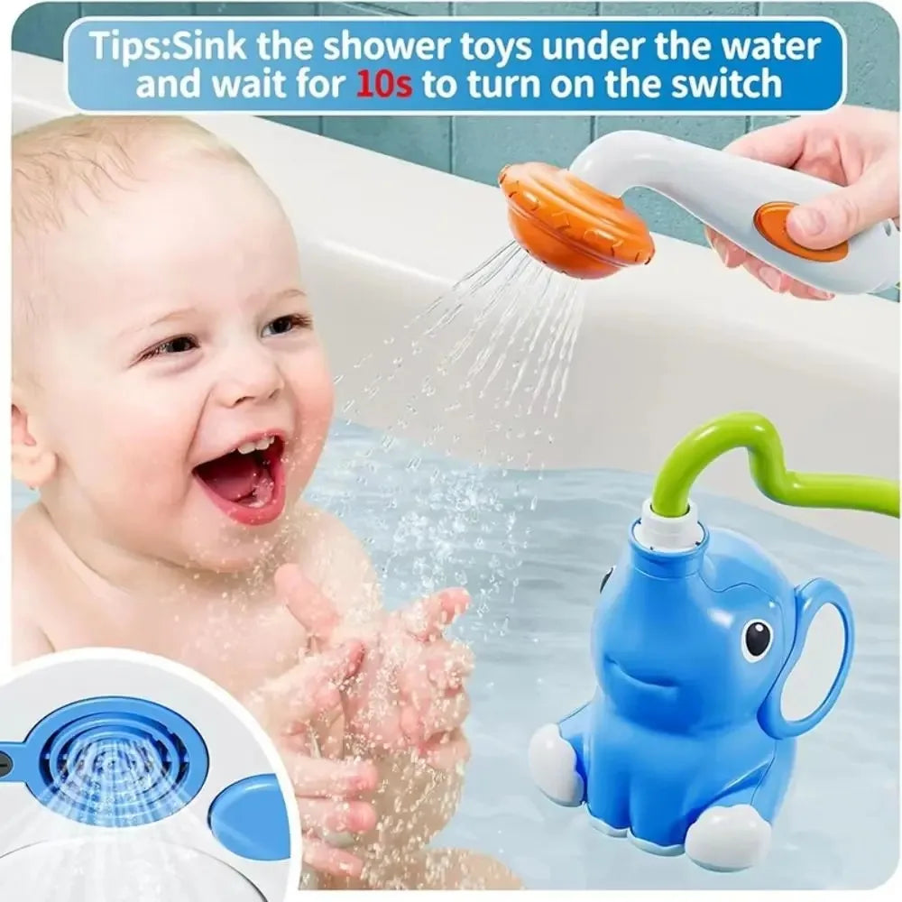 new Baby Bath Shower Head Toys for Kids Ages 2-4 Bath Toys for Infants with Elephant Water Pump for Kids 3-5 Kids Bath Toys