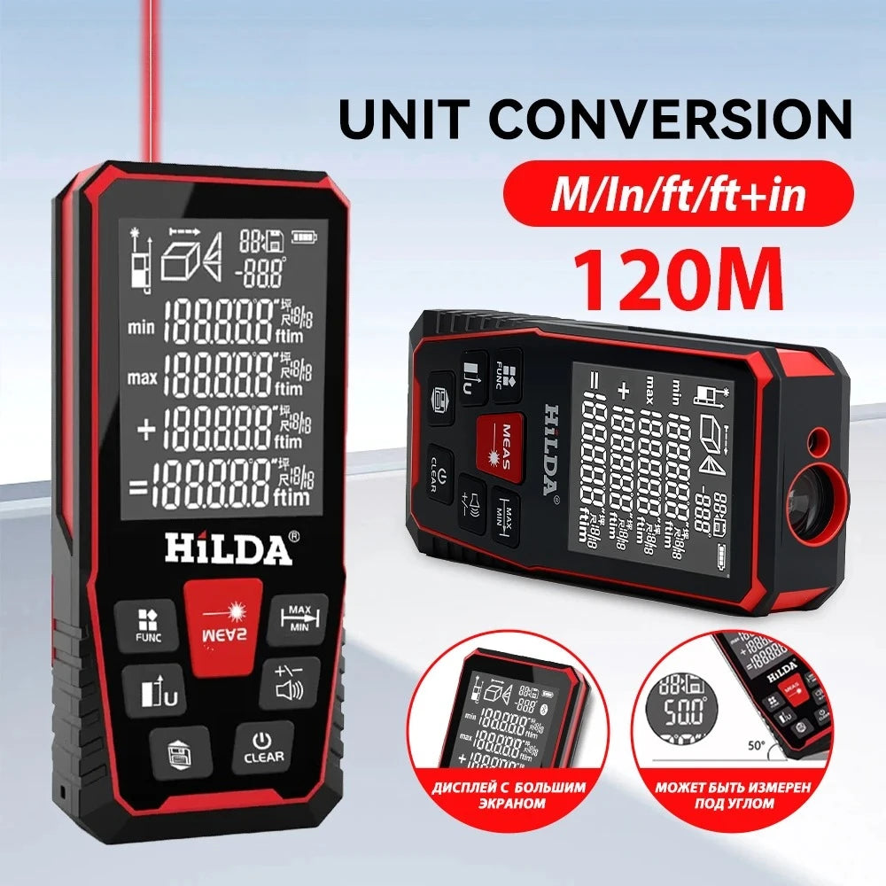 Laser Distance 50M/100M/120M Rangefinder Profesional Meter Laser Range Finder Ruler Test Tool