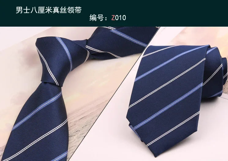 8cm Adult Silk Neckties for Mens Suits Wedding Neck Ties Retro Striped Corbatas Gravata Neckwear Gentleman Gravatas Tie