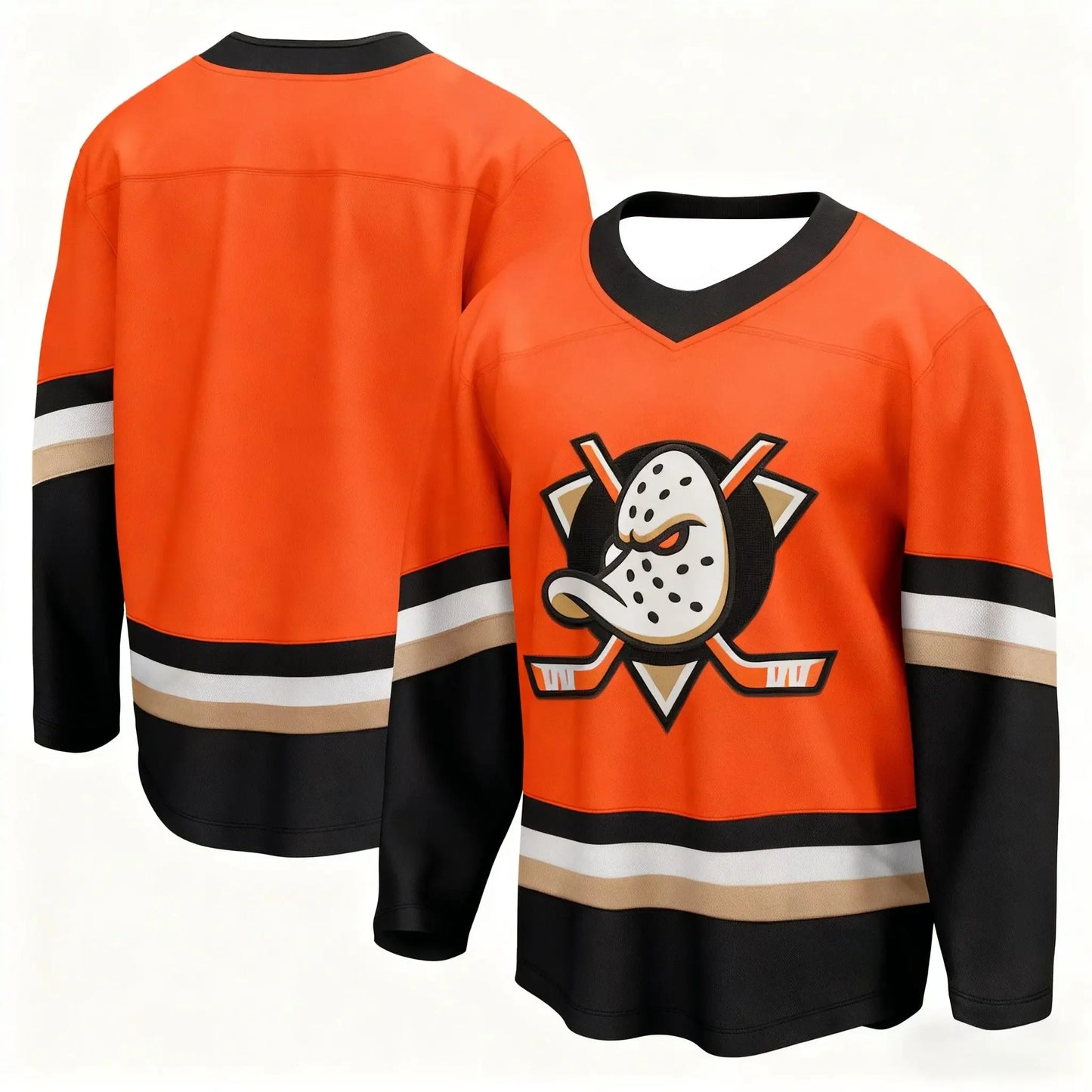 Hockey T-Shirt-Orange With Black White And Beige Details Breathable And Quick-Drying Sports T-Shirt 3D Hd Printed Ideal Jersey