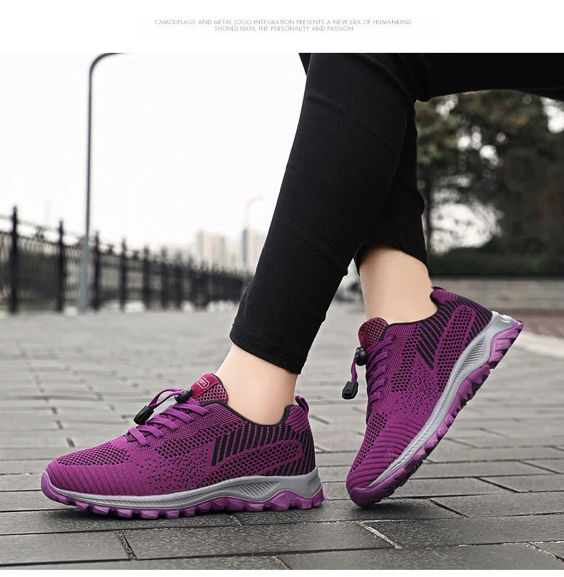 2025 Women Sneakers Fashion Platform Lace Up Casual Sports Shoes Comfortable Running Ladies Vulcanized Shoes Female Footwear