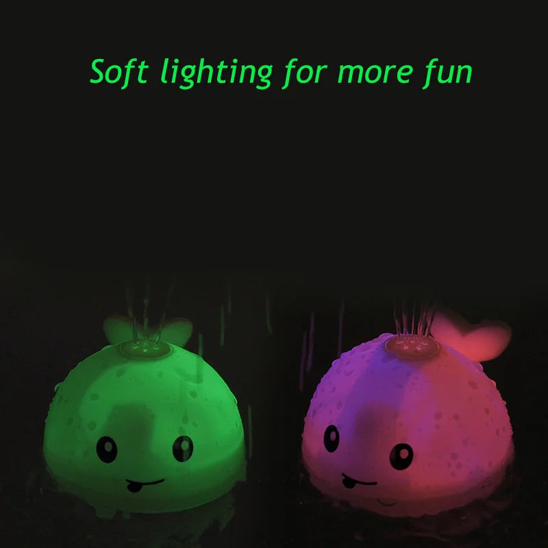 Waterproof Baby Bath Toys Whale Automatic Bathroom Toy Sprinkler Glowing LED Light toy,kids Infant Swim Pool Bathroom Toys Gifts