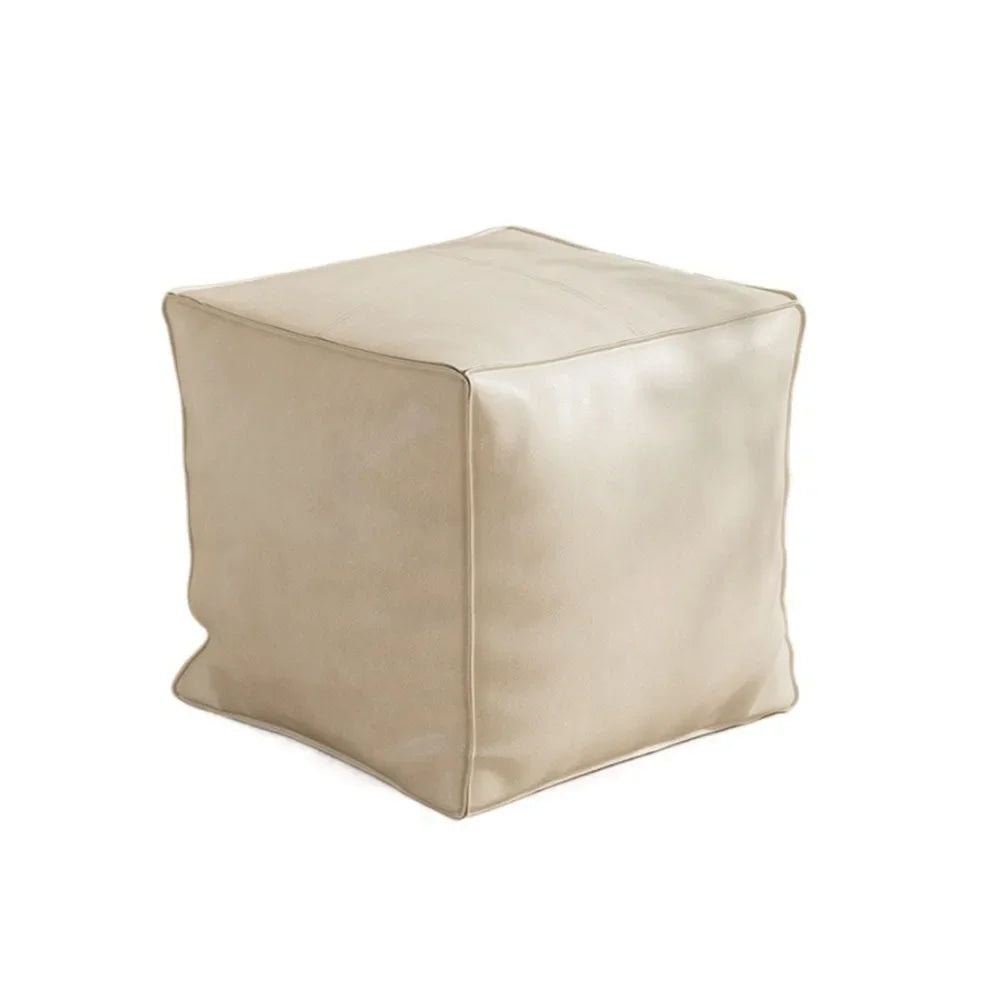 Foot Rest Non-Slip Storage Stool Waterproof Large Capacity PU Leather Ottoman Stackable Square Leather Pouf Tatami 발받침대 스툴