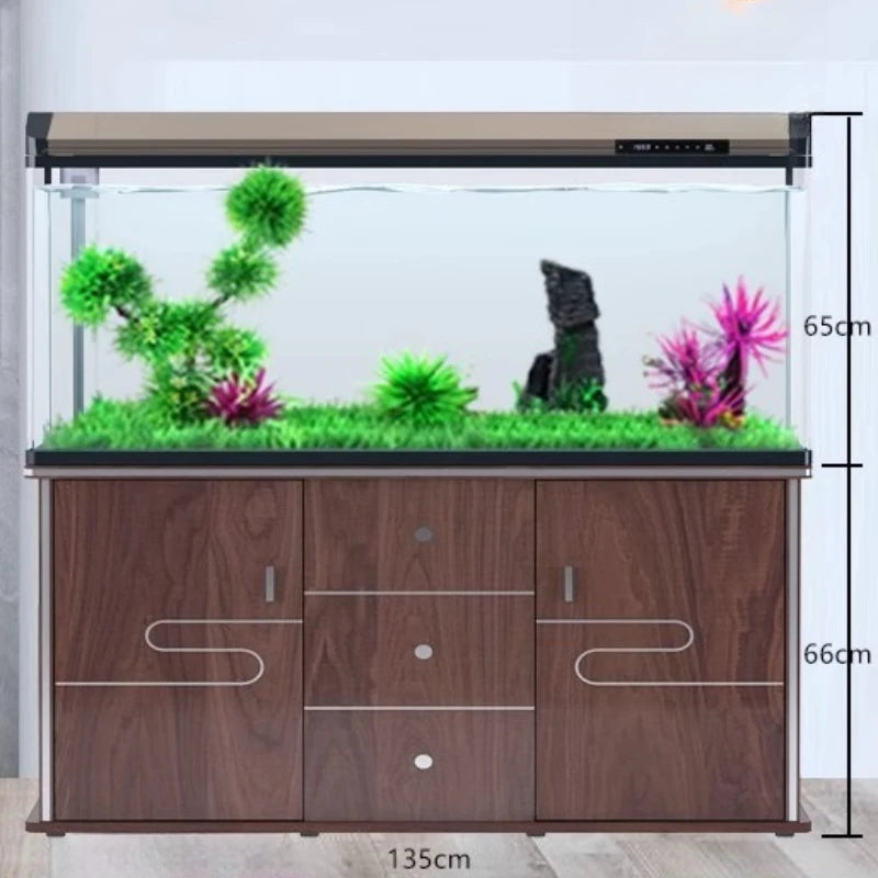 Fish Farming Equipment Glass Aquarium Indoors Ecology Decoration Living Room Aquarium Floor Luxury Home Furniture Acquario Lsyg
