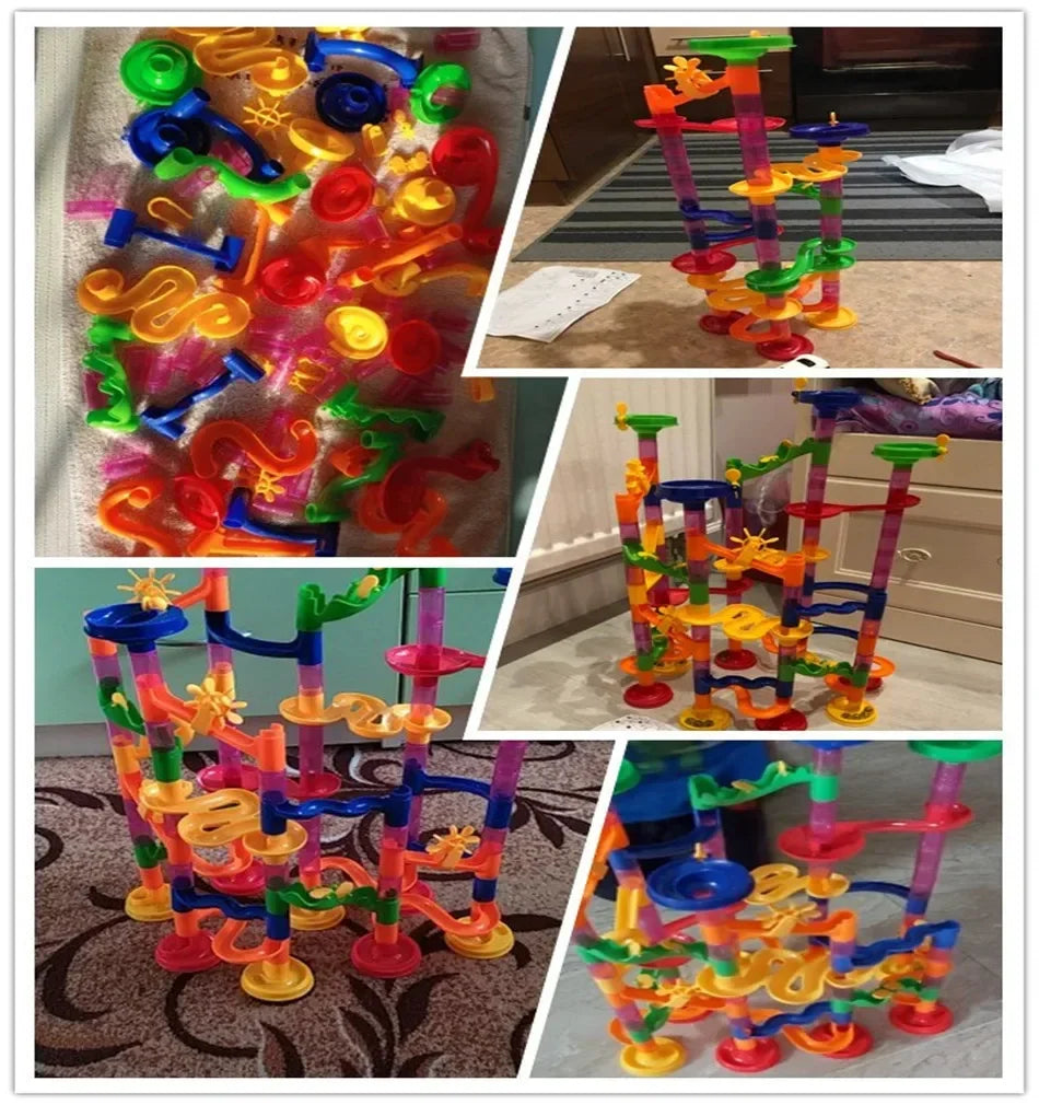 Marble Run Building Blocks Marbles Slide Toys For Children DIY Creativity Constructor Educational Toys Children Gift