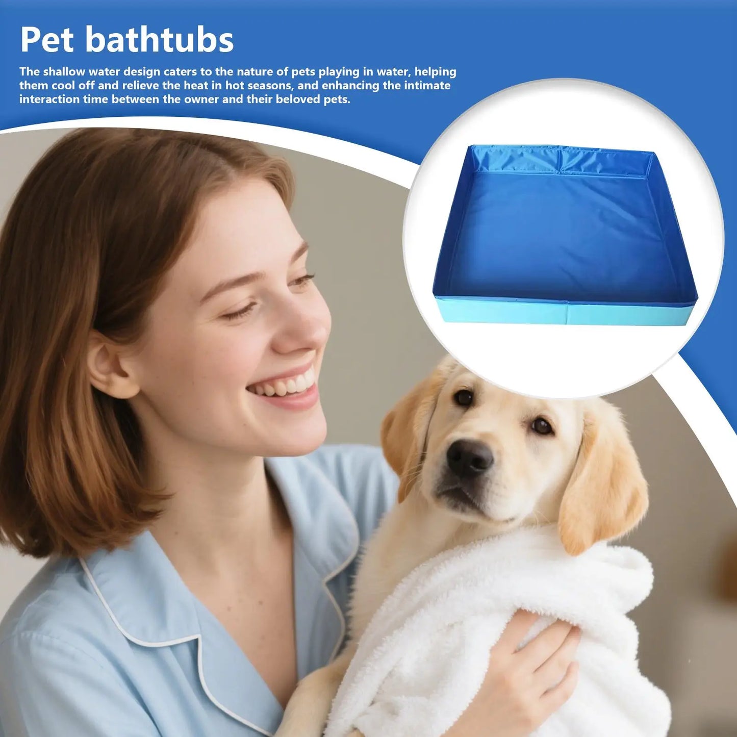 Pet Swimming Pool Foldable Cat Dog Toy Pool Outdoor Portable Non-slip Summer Swimming Pool Pet Cleaning Water Basin Pet Supplies