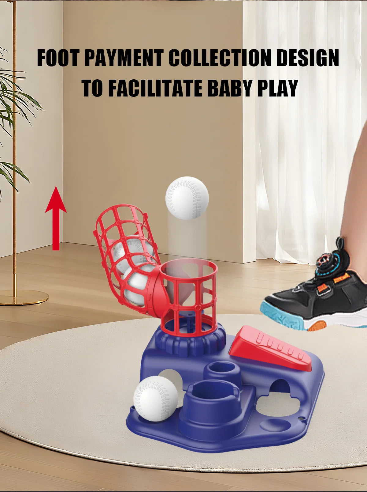 Baseall Set for Kids Indoor Outdoor Sport Toy 3-in-1 Baseball Set with Pitching Machine Adjustable Teeball Batting Toys for Boys