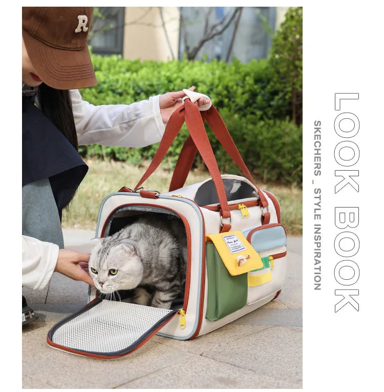 Portable Outdoor Pet Cats Dogs Backpack Carying Bag Comfortable Breathable Large Capacity Shoulder Handbag for Pet Products