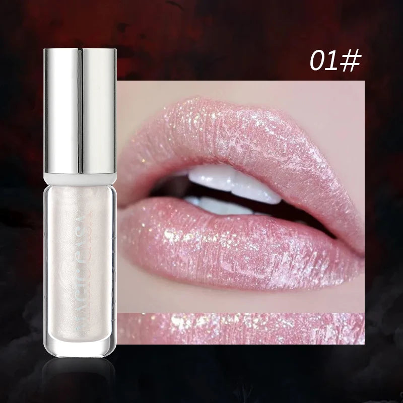 Diamond Pearlescent Vampire Lip Gloss Long Lasting Moisturizing Waterproof Non Fade Halloween Makeup Shimmer Lipstick