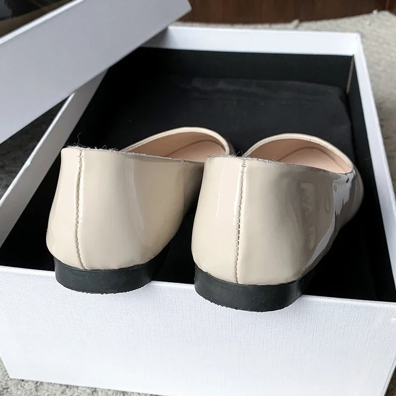 Ladies Formal Flat Shoes Spring Autumn Non-slip Women Black Causal Loafers Uniform Shoes Versatile Women's Ballet Leather Shoes