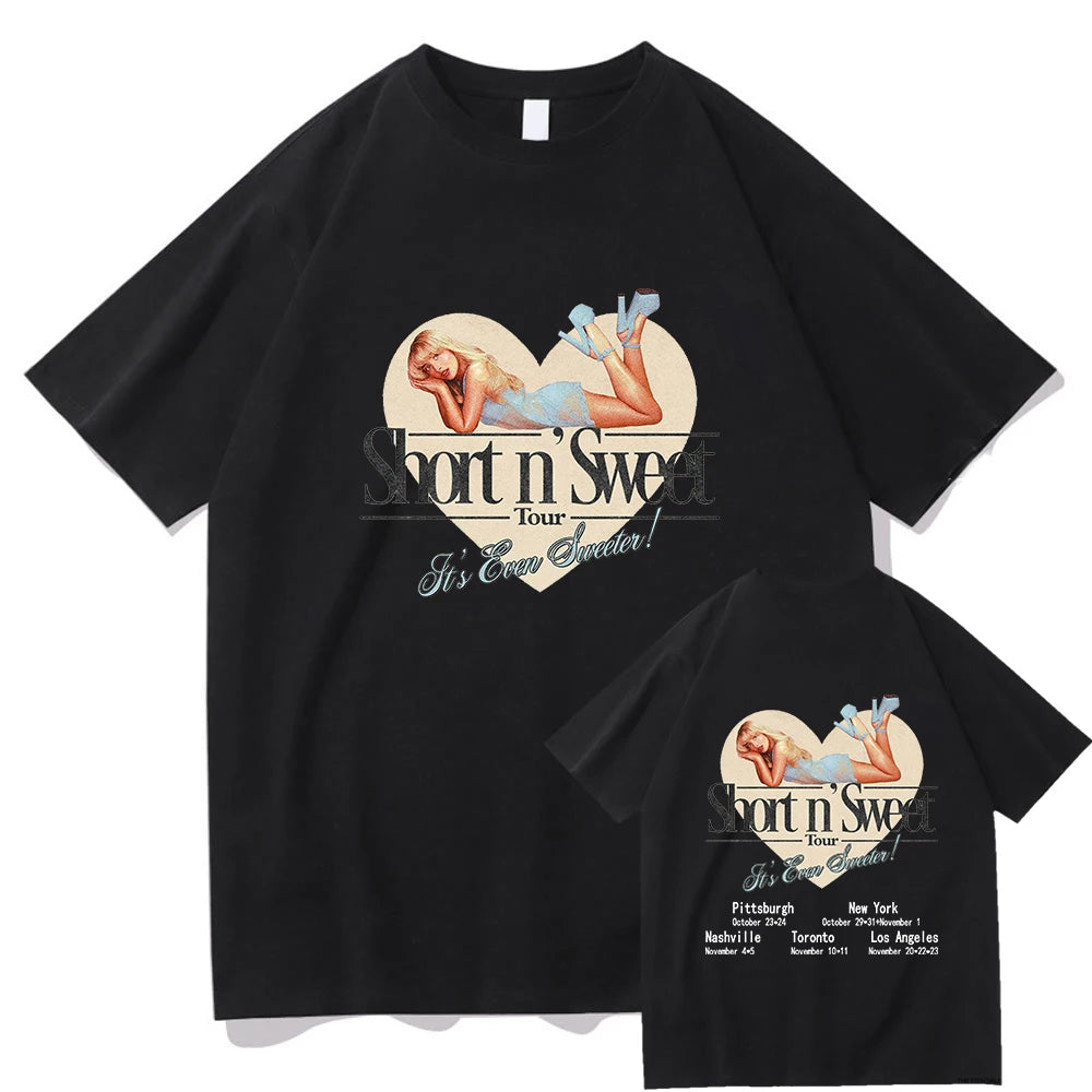 Summer Short N’ Sweet Tour 2025 T-shirt Sabrina Carpenter Lover Men/women Clothing Harajuku Summer Tops Graphic T Shirts Vintage