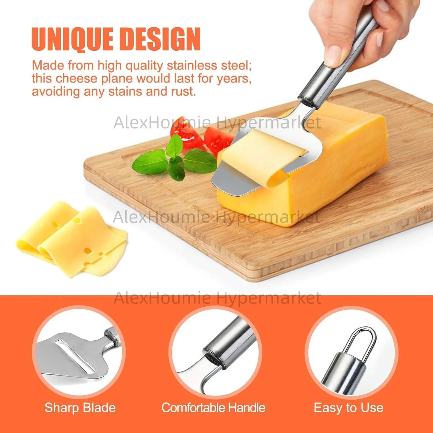 2 Pack Cheese Slicers Cheese Cutter with Cheese Plane Tool Adjustable Thickness Cheese Cutter for Soft Semi-Hard Hard Cheeses