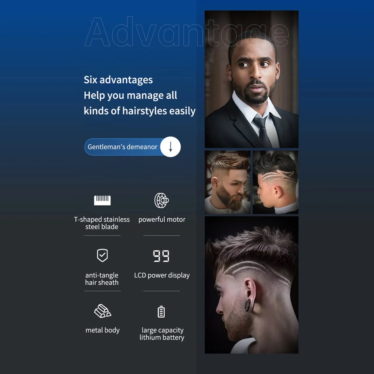 Rechargeable Hair Clippers Cordless Hair Trimmer Electric Haircut Kit for Beginners Salon Barbers Hair Trimming Styling Grooming