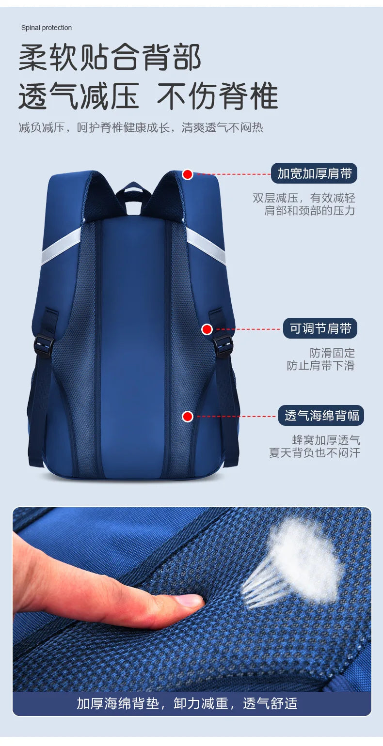 New Elementary School Students Schoolbag Boys 1-3-6 Grades 6-12 Years Old Lightweight Leisure CHILDREN'S Shoulder Bag Large Capa