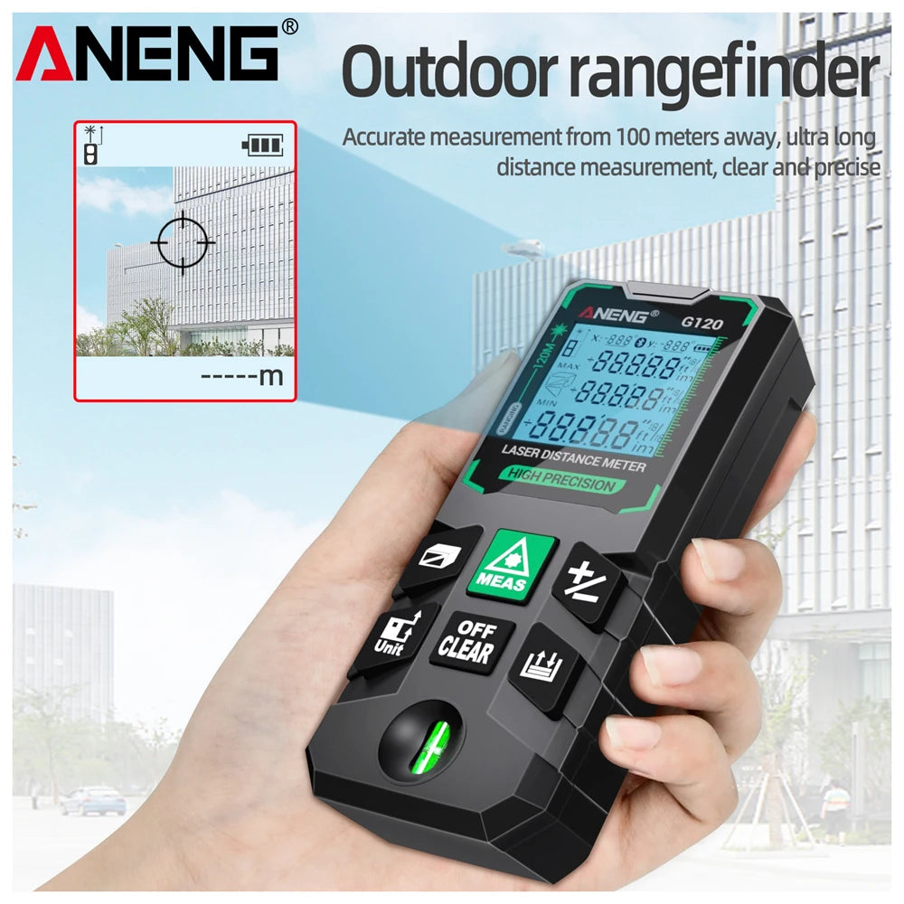 ANENG G50/G70/G100/G120 Autonomous Benchmark Rangefinder Green Laser Distance Meter 0.5~1 Second Flash Test Diastimeter Tools